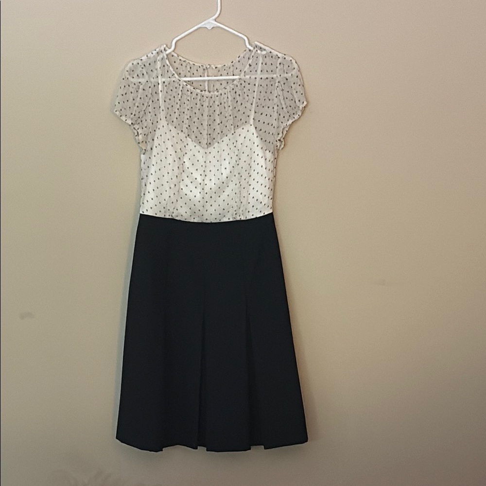 Tahari Black and White Midi Dress